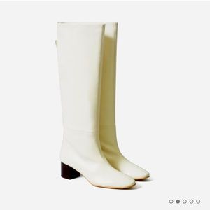 Ladies EVERLANE bone white leather boots